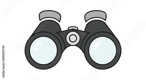 Cartoon Binoculars Illustration Isolated on White Background for Exploration, Adventure, and Discoveries