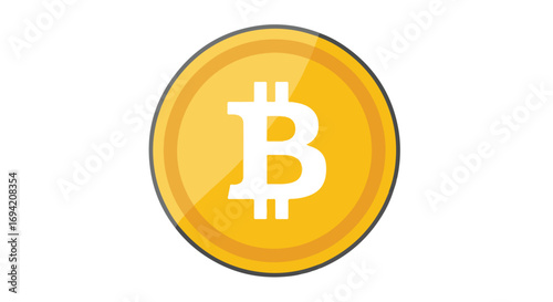 Symbolic gold bitcoin currency coin illustration representing modern digital payment technology and financial opportunities in decentralized digital