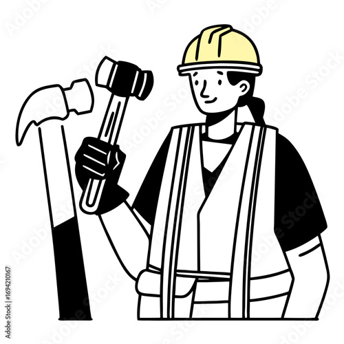 worker with hammer