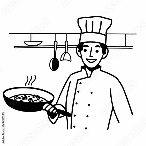 chef with a pan