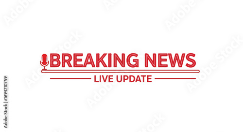 Urgent Broadcast: Live Updates of Developing Stories and Headline Events with Microphone Graphic Icon for Journalism Reporting 50