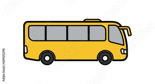 Cheerful yellow school bus illustration on a clean white background perfect for educational resources and children's designs
