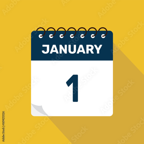 january 1 calendar icon vector illustration with design