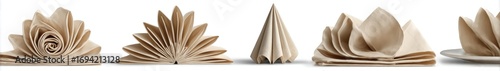 Elegant folded napkins in various designs