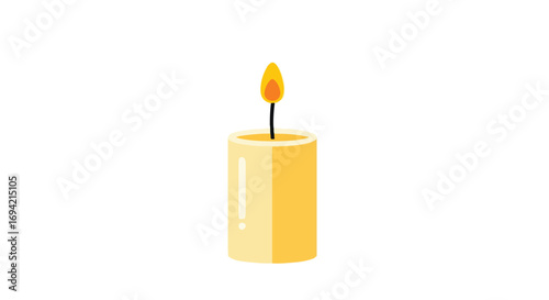 Radiant Candle Flame Illustration: Symbol of Warmth, Peace and Remembrance Depicted in a Clean and Minimalistic Style