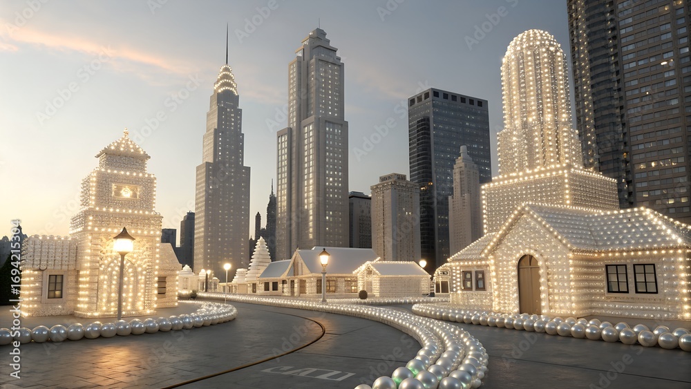 Obraz premium a town made by pearls