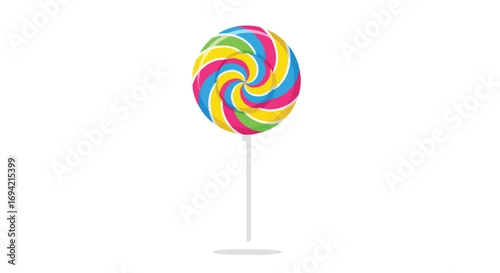Vibrant lollipop spiral, a confectionery delight, offering a burst of sweet indulgence and colorful childhood memories for a sugary treat
