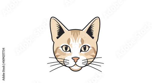 Illustrative depiction of a feline face showcasing digital artistry with clean lines and minimal design principles within a digital canvas