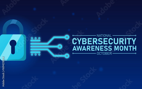 Vector graphic of National Cybersecurity Awareness Month ideal for National Cybersecurity Awareness Month celebration.