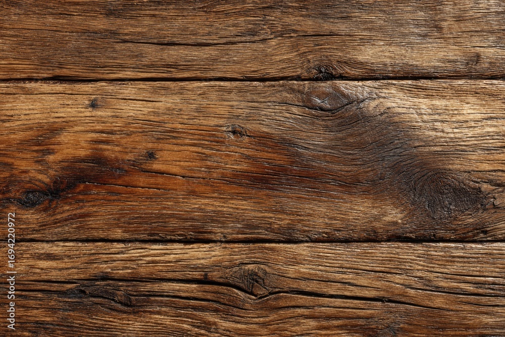 Naklejka premium Weathered, dark brown wooden planks