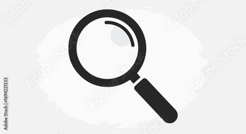Simple Magnifying Glass Icon with Rough White Background for Search and Discovery Illustrations