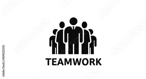 Silhouette illustration showcasing teamwork and collaboration in a professional setting demonstrating unity and leadership creating a collaborative