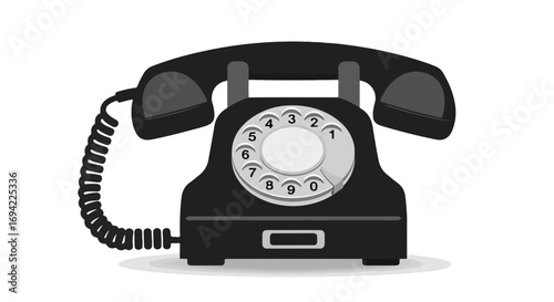Old-fashioned communication: Illustrating a classic rotary phone design with vintage charm and retro technology a relic of past decades offering