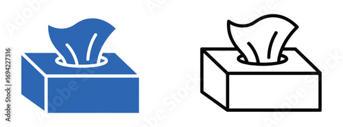 Box tissue icon set vector. box tissue line icon symbol. vector illustration