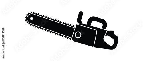 Chain Saw silhouette vector illustration isolated On Transparent Background
