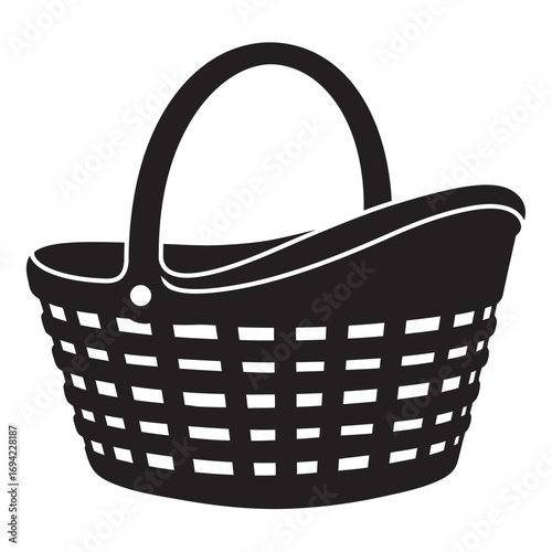 black and white silhouette of a basketball vector on a white background