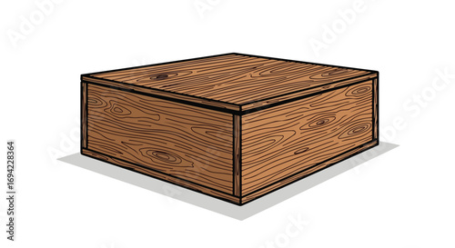Artistic depiction of wooden crate with sketched lines against plain backdrop offering storage or rustic style presentation idea