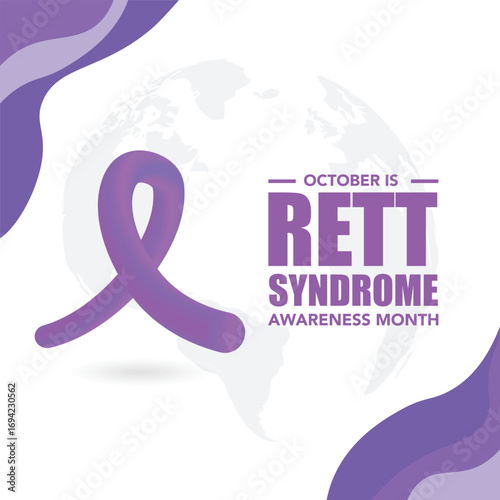 October is Rett Syndrome Awareness Month background template use to background, banner, placard, card, and poster design. holiday concept with text inscription and standard color. vector illustration