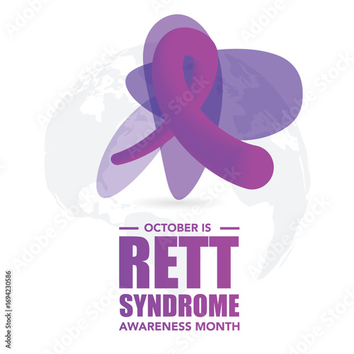 October is Rett Syndrome Awareness Month background template use to background, banner, placard, card, and poster design. holiday concept with text inscription and standard color. vector illustration