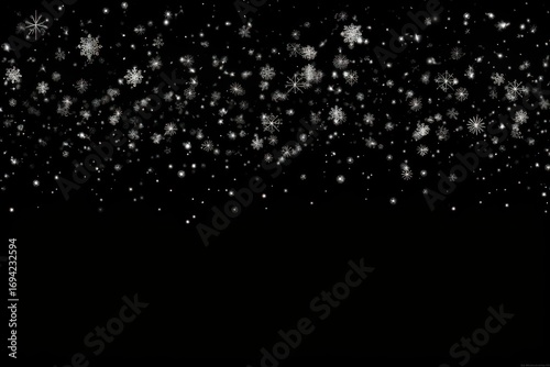 Vector falling white snow snowflake backgrounds night.