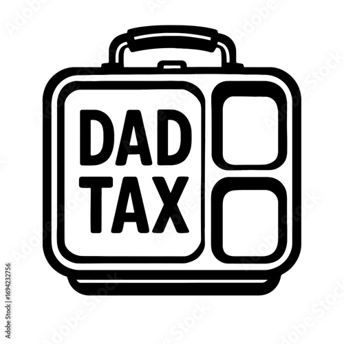 Dad Tax Lunchbox Humorous Design: A Playful Bento Box Illustration Capturing the Essence of Fatherhood and Snack Sharing. Perfect for Funny Gifts, Parent Humor, and Family Mealtime Memes, Celebrating 