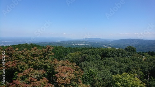 Panoramic Mountain View from Observatory in Toki City, Gifu, Japan