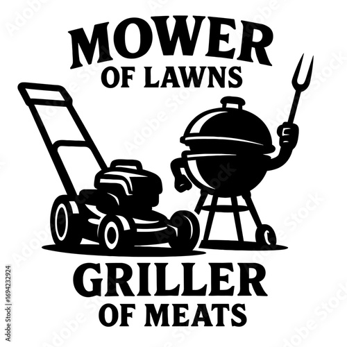 The Ultimate Backyard Enthusiast: A Proud Mower of Lawns and Master Griller of Meats, Perfectly Blending Garden Care with Culinary Excellence, Celebrating Summer Lifestyle, Outdoor Living, & Weekend W