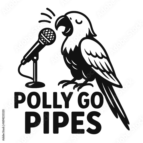 Polly Go Pipes: Dynamic parrot entertainment, featuring a charismatic bird singing into a microphone. Explore captivating comedy, engaging podcast content, and lively vocal performances for all ages.