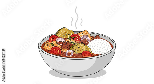 A vibrant bowl of simmering Filipino dish, Pochero, capturing the essence of cuisine