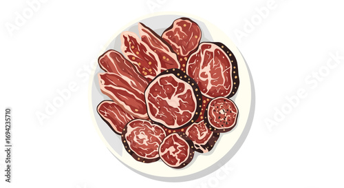 Delicious cuts of marbled meat for gourmet barbecue preparation concept