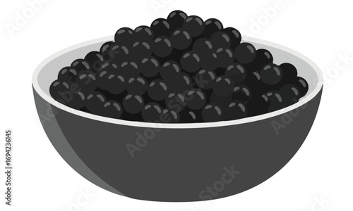 black caviar in a glass bowl