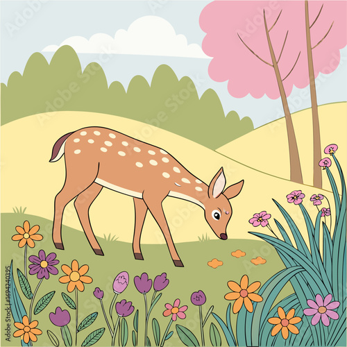 Canvas Print wild animals in the woods
