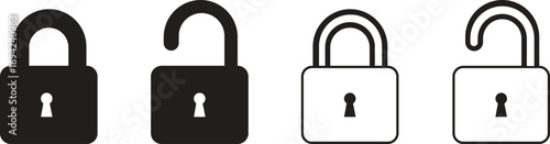 Lock Icon set. Security and authorized access concept. Data protection, restricted access, authorization, privacy. vector illustration lock security privacy protection access safety secure system.
