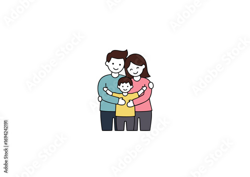 icon of parents hugging their child
