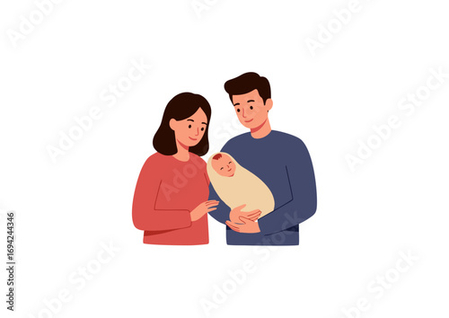 icon of parents holding baby in their arms