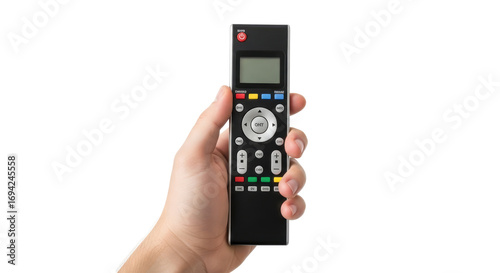 Wallpaper Mural hand holding universal remote seamless control, effortless entertainment, isolated on transparent background Torontodigital.ca