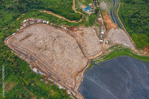 Aerial View of Landfill and Surrounding Greenery