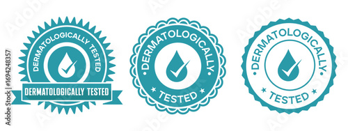 Dermatologically Tested Badge Label Icon Design Set