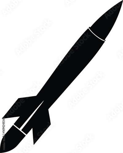 silhouette icon of missile vector illustration