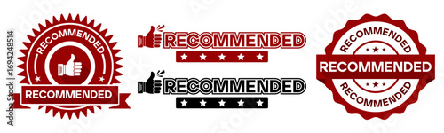 Recommended Badge Label Icon Design in Vector Style