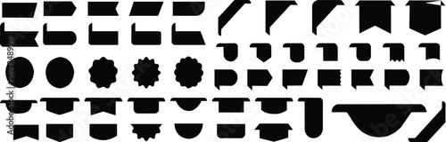 price tage set. Stickers labels tags ribbons vector illustration