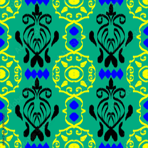 seamless pattern inspired by Dayak. design is often used in textiles for fashion or cloth.