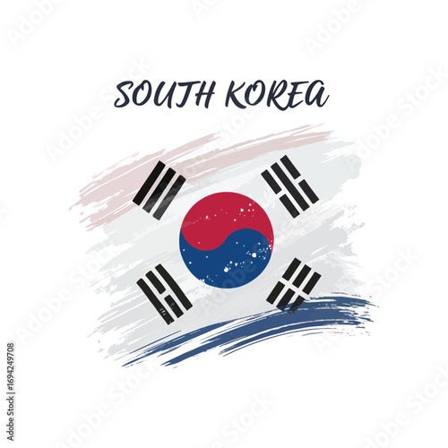 South korean flag vector illustration