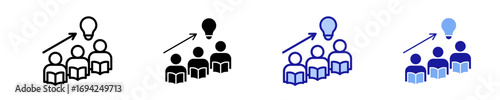 Lifelong Learning  Icon Set Multiple Style Collection