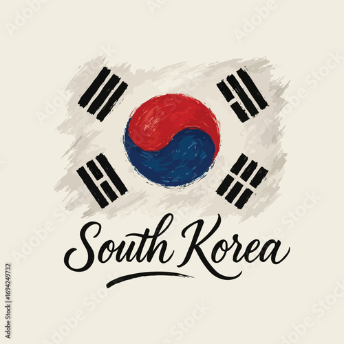 South korean flag vector illustration