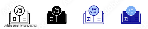 Math  Icon Set Multiple Style Collection