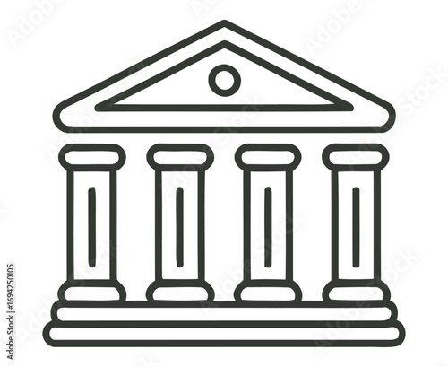 Elegant courthouse icon perfect for law firm branding and government projects