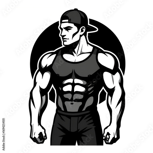 Bodybuilder Silhouette, Bodybuilder Double Bicep Pose,Bodybuilder Bicep Pose Vector Icon