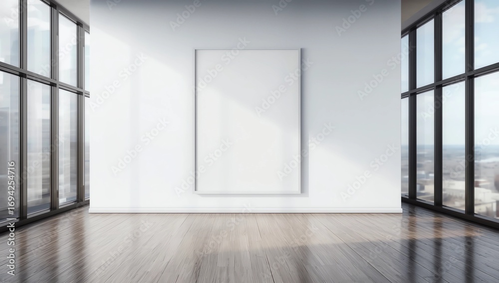 Fototapeta premium Interior with empty banner