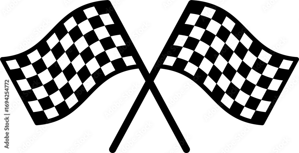 Naklejka premium black and white checkered flag vector for racing